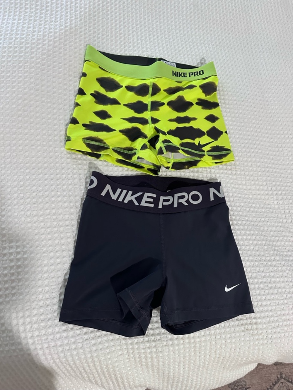 Nike pro Shorts — Neon Yellow Camo & Black